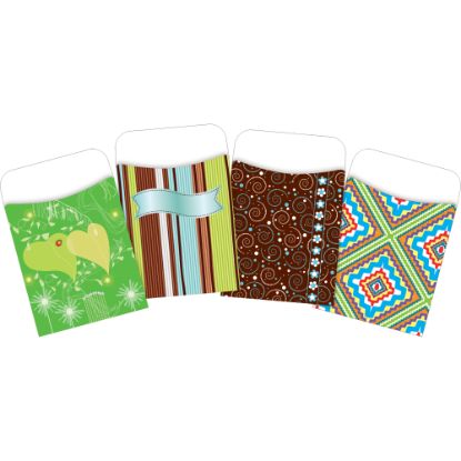 Picture of Barker Creek Peel & Stick Library Pockets, 3-1/2in x 5-1/8in, Natures Colors, Set Of 120 Pockets