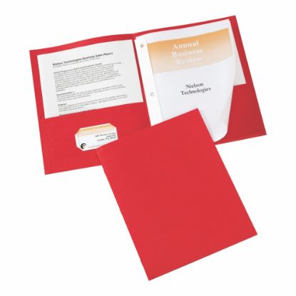 Picture of Avery 2-Pocket Folders With Fasteners, Letter Size, Red, Pack Of 25