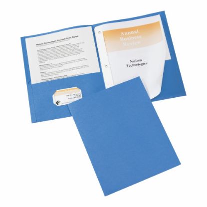 Picture of Avery 2-Pocket Folders With Fasteners, Letter Size, Light Blue, Pack Of 25