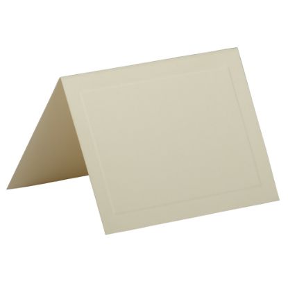 Picture of JAM Paper Strathmore Fold-Over Cards, With Panel, 4 Bar, 3 1/2in x 4 7/8in, Ivory, Pack Of 25