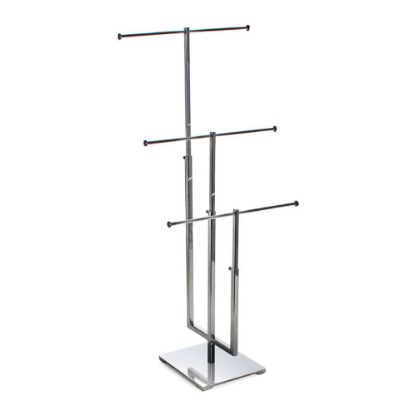 Picture of Azar Displays 3-Tier Adjustable Necklace Counter Display, 29inH x 13inW x 7inD, Silver