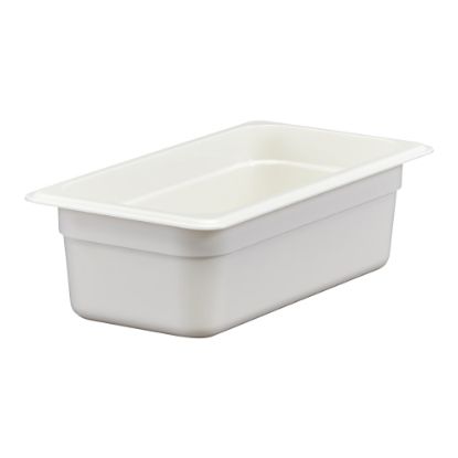 Picture of Cambro Camwear GN 1/3 Size 4in Food Pans, 4inH x 7inW 12-3/4inD, White, Set Of 6 Pans