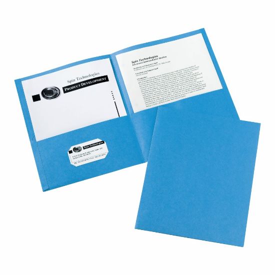 Picture of Avery 2-Pocket Folders, Letter Size, Light Blue, Pack Of 25