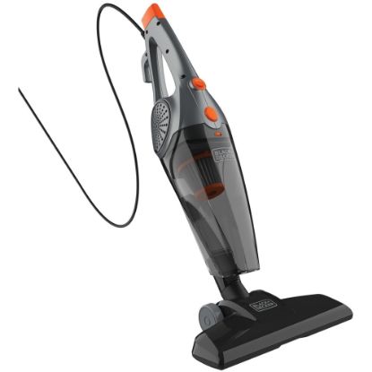 Picture of Black+Decker Corded 3-in-1 Convertible Upright Vacuum - 480 W Motor - 27.05 fl oz - Bagless - Crevice Tool, Brush - Carpet, Hardwood, Tile Floor, Vinyl Floor, Wooden Floor - 15 ft Cable Length - HEPA - AC Supply - 120 V AC - Gray