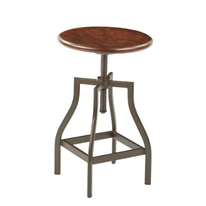 Picture of Ave Six Sullivan Swivel Stool, Walnut/Pewter