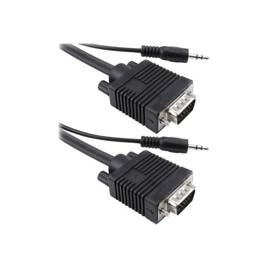 Picture of UNC Group - VGA / audio cable - HD-15 (VGA), mini-phone stereo 3.5 mm (M) to HD-15 (VGA), mini-phone stereo 3.5 mm (M) - 50 ft - black