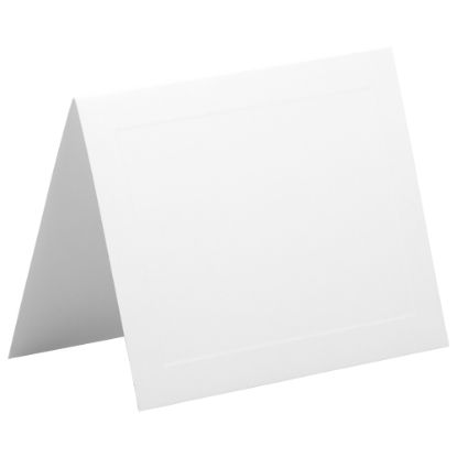 Picture of JAM Paper Fold-Over Cards, With Panel, A6, 4 5/8in x 6 1/4in, Strathmore Bright White, Pack Of 25