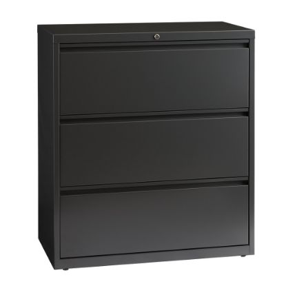 Picture of WorkPro 36inW x 18-5/8inD Lateral 3-Drawer File Cabinet, Charcoal