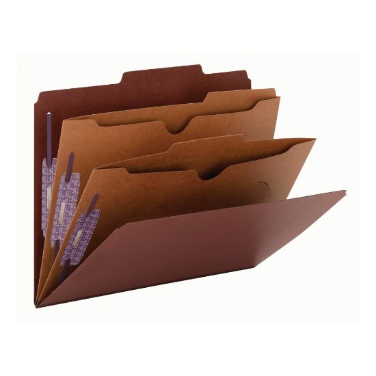 Picture of Smead Classification Folders, 2 Dividers, 2in Expansion, Letter Size, 60% Recycled, Red, Box Of 10