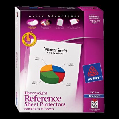 Picture of Avery Non-Glare Heavyweight Sheet Protectors With Easy Load, 8 1/2in x 11in, Top Loading, Pack Of 200