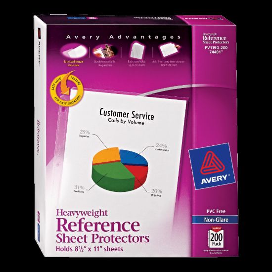 Picture of Avery Non-Glare Heavyweight Sheet Protectors With Easy Load, 8 1/2in x 11in, Top Loading, Pack Of 200