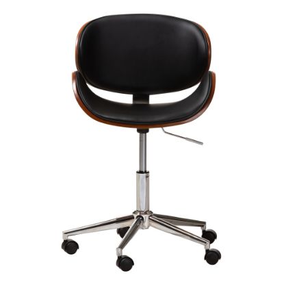 Picture of Baxton Studio Nico Mid-Back Office Chair, Black/Walnut