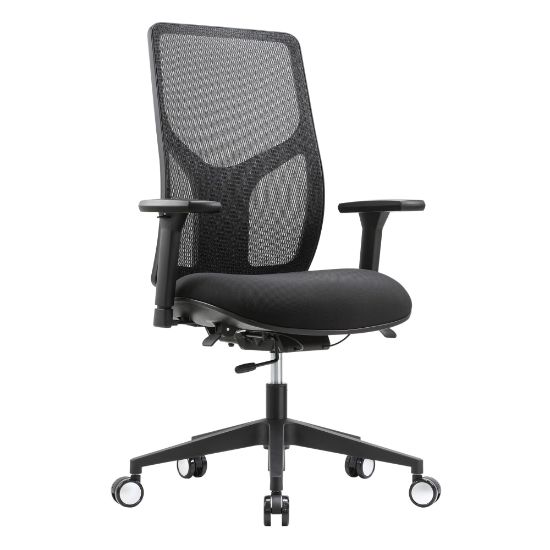 Picture of WorkPro 4000 Series Multifunction Ergonomic Mesh/Fabric High-Back Executive Office Chair, Black/Black, BIFMA Compliant