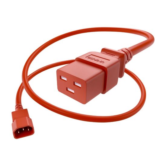 Picture of UNC Group - Power cable - IEC 60320 C14 to IEC 60320 C19 - 250 V - 15 A - 2 ft - red