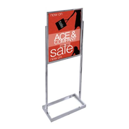 Picture of Azar Displays Metal Vertical Panel Poster Stand, 59inH x 23-3/4inW x 15inD, Chrome