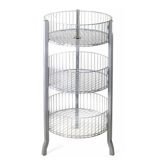 Picture of Azar Displays 3-Tier Wire Storage Bin, Extra Large Size, 45in x 18inW, White