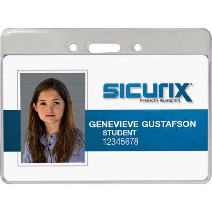 Picture of SICURIX Proximity Badge Holder - Support 3.50in x 2.37in Media - Horizontal - Vinyl - 50 / Pack - Clear