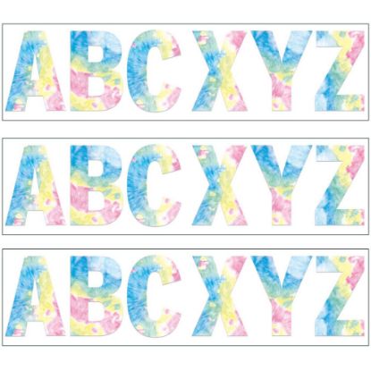 Picture of Eureka 7in Deco Letters, Fluorescent Tie-Dye, 129 Letters Per Pack, Set Of 3 Packs