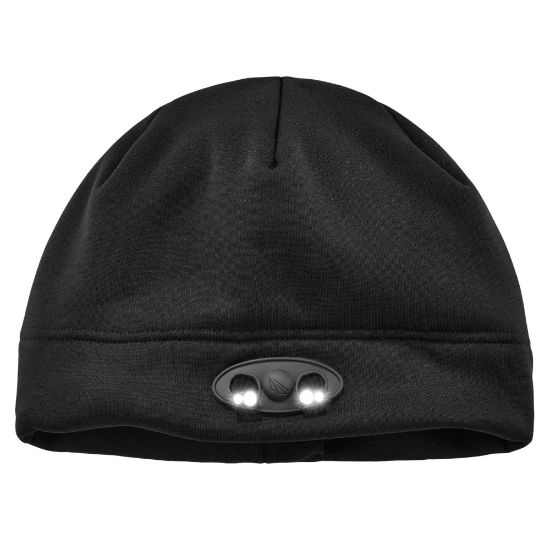 Picture of Ergodyne N-Ferno 6804 LED Light Fleece Skull Cap Beanie Hat, Black