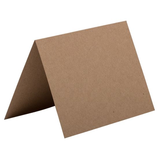 Picture of JAM Paper Fold-Over Cards, 4 Bar, 3 1/2in x 4 7/8in, 100% Recycled, Brown, Pack Of 25