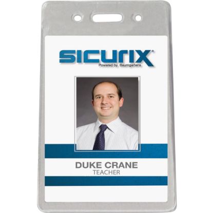 Picture of SICURIX Proximity Badge Holder - Support 2.37in x 3.50in Media - Vertical - Vinyl - 50 / Pack - Clear