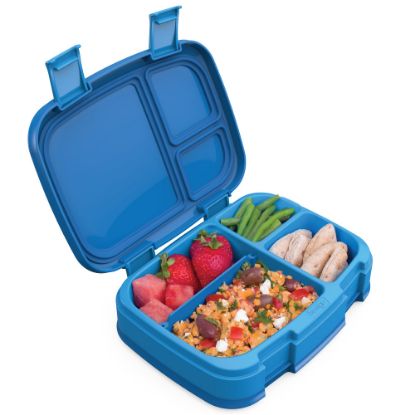 Picture of Bentgo Fresh 4-Compartment Bento-Style Lunch Box, 2-7/16inH x 7inW x 9-1/4inD, Blue