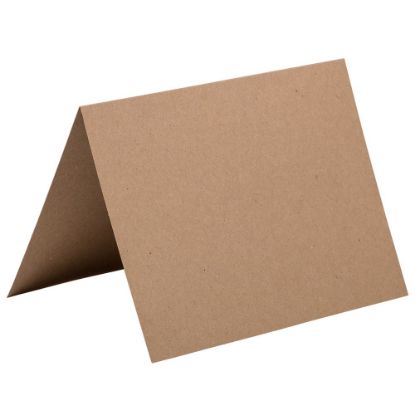 Picture of JAM Paper Fold-Over Cards, 4 3/8in x 5 7/16in, 100% Recycled, Brown, Pack Of 25