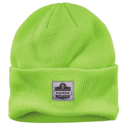 Picture of Ergodyne N-Ferno 6806 Acrylic Cuffed Rib Knit Beanie Hat, Lime