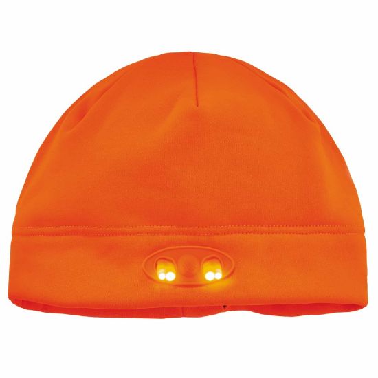 Picture of Ergodyne N-Ferno 6804 LED Light Fleece Skull Cap Beanie Hat, Orange