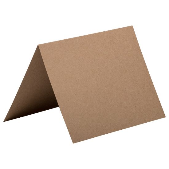 Picture of JAM Paper Fold-Over Cards, A6, 4 5/8in x 6 1/4in, 100% Recycled, Brown, Pack Of 25