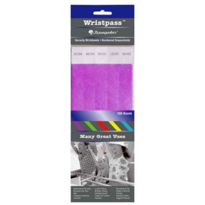 Picture of Sicurix Standard Dupont Tyvek Security Wristbands, 10in x 13/16in, Purple, Pack Of 100