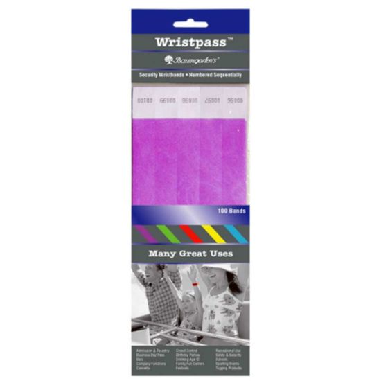 Picture of Sicurix Standard Dupont Tyvek Security Wristbands, 10in x 13/16in, Purple, Pack Of 100