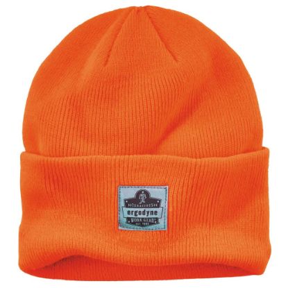 Picture of Ergodyne N-Ferno 6806 Acrylic Cuffed Rib Knit Beanie Hat, Orange