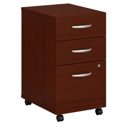 Picture of Bush Business Furniture Components 21inD Vertical 3-Drawer Mobile File Cabinet, Mahogany, Delivery