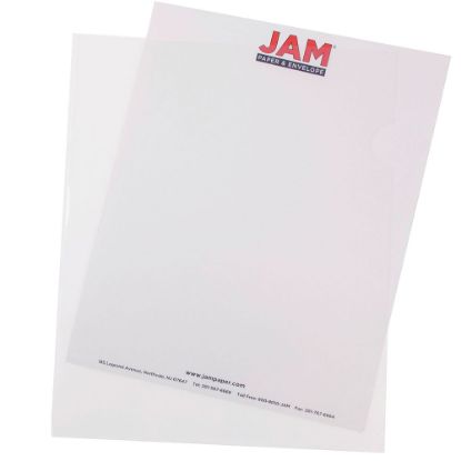 Picture of JAM Paper Plastic Sleeves, 9in x 11 1/2in, 1in Capacity, Clear, Pack Of 12