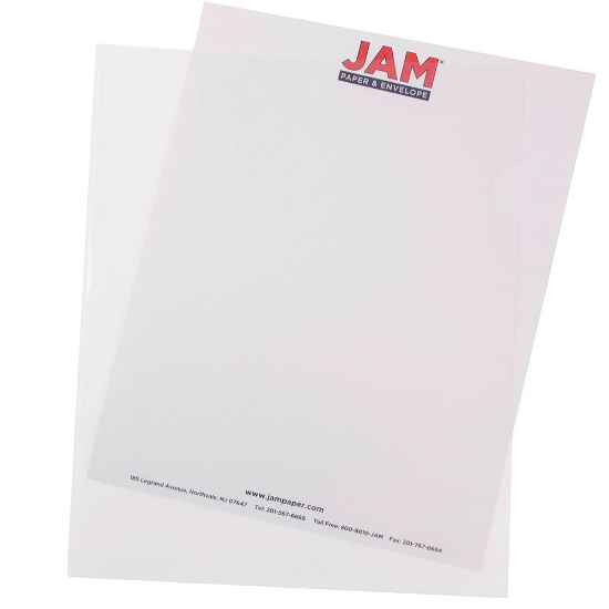 Picture of JAM Paper Plastic Sleeves, 9in x 11 1/2in, 1in Capacity, Clear, Pack Of 12