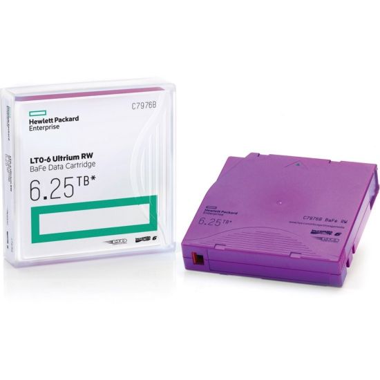 Picture of HPE LTO-6 Ultrium 6.25TB BaFe WORM Data Cartridge - LTO-6 - WORM - Labeled - 2.50 TB (Native) / 6.25 TB (Compressed) - 2775.59 ft Tape Length - 1 Pack