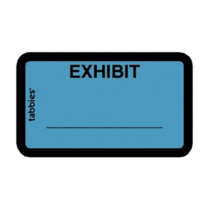 Picture of Tabbies Color-coded Legal Exhibit Labels, TAB58091, 1 5/8inW x 1inL, Blue, Pack Of 252