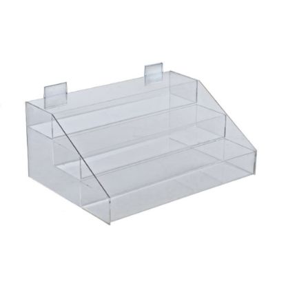 Picture of Azar Displays 3-Tier Counter Display Organizer, 7inH x 16inW x 11-3/4inD, Clear