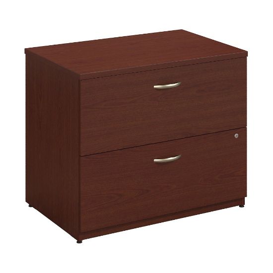 Picture of Bush Business Furniture Components 35-2/3inW x 23-3/10inD Lateral 2-Drawer File Cabinet, Mahogany/Mahogany, Standard Delivery