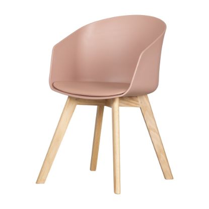 Picture of South Shore Flam Chair With Wooden Legs, Pink/Natural