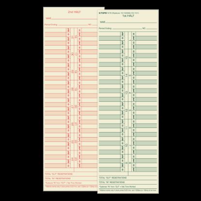 Picture of TOPS Time Cards (Replaces Original Cards 10-100372 & CH131), Numbered Days, 2-Sided, Semi-Monthly Format, 10 1/2in x 3 1/2in, Box Of 500