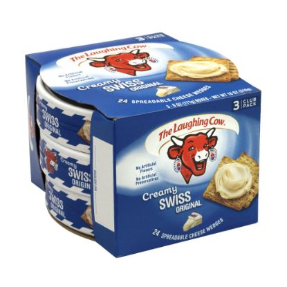 Picture of The Laughing Cow Original Creamy Swiss Wedges, 8 Wedges Per Tub, Pack Of 3 Tubs