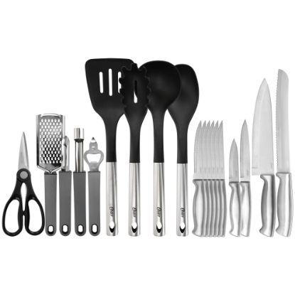 Picture of Oster 19-Piece Nylon And Stainless Steel Kitchen Tool And Utensil Set, Black