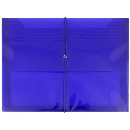 Picture of JAM Paper Plastic Booklet Expansion Envelopes, Letter-Size, 9 3/4in x 13in, Snap Closure, Blue