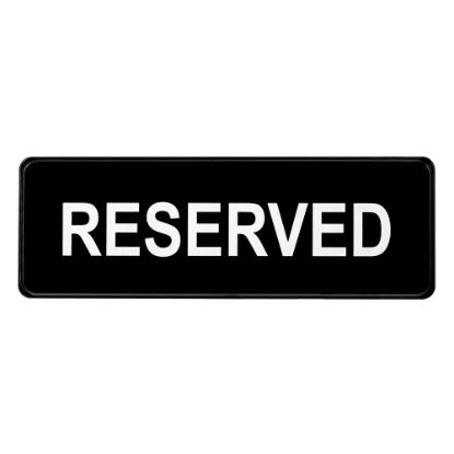 Picture of Alpine Reserved Signs, 3in x 9in, Black, Pack Of 15 Signs