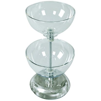 Picture of Azar Displays 2-Tier Bowl Display, 16-1/2inH x 10inW x 10inD, Clear