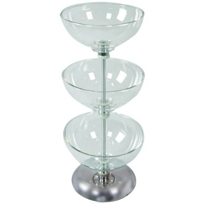 Picture of Azar Displays 3-Tier Bowl Display, 25-1/2inH x 10inW x 10inD, Clear