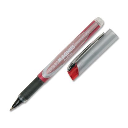 Picture of SKILCRAFT Liquid Magnus Comfort Grip Rollerball Pens, Micro Point, 0.5 mm, Red Barrel, Red Ink, Pack Of 4 (AbilityOne 7520-01-587-7785)