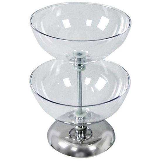 Picture of Azar Displays 2-Tier Bowl Display, 17-1/2inH x 12inW x 12inD, Clear